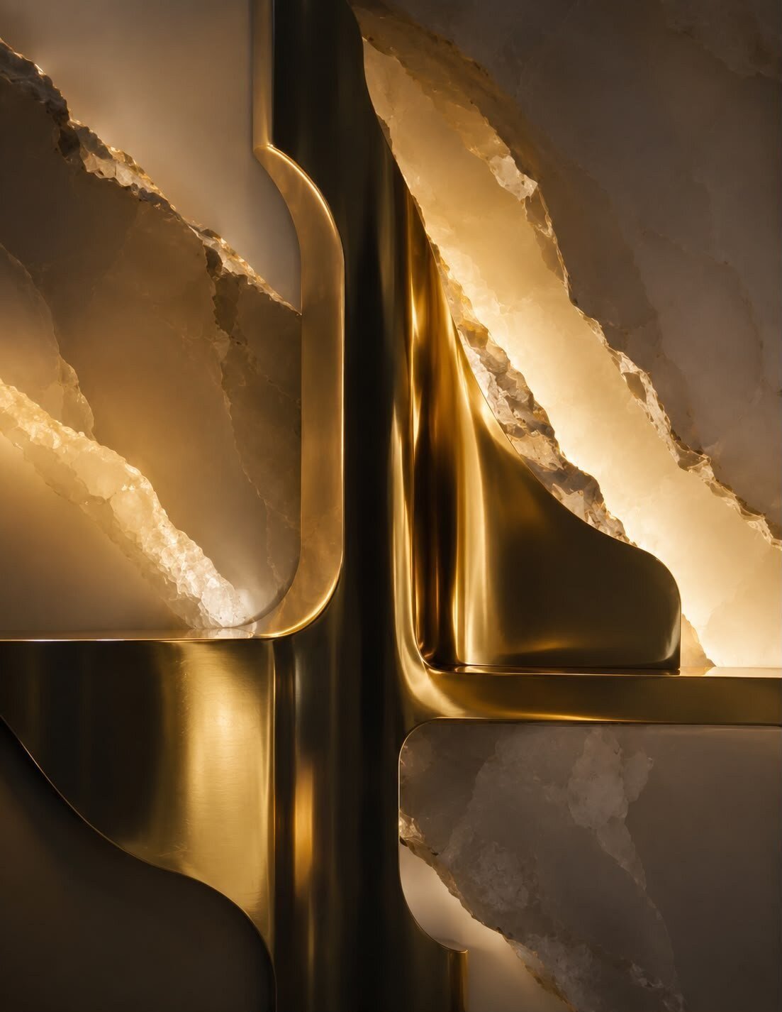 Clé d'Or — brass and rock crystal detail