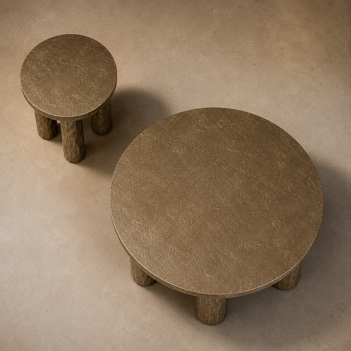 Stratum — overhead view of the two circular tops